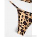 ZAFUL Womens Spaghetti Straps Leopard Print String Padded Bikini Set Yellow B07M67CYGK